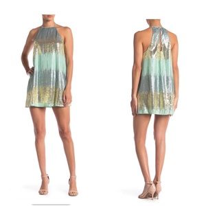 Show Me Your MuMu Sequin Mini Dress in Silver and Gold